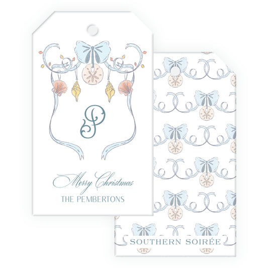 Coastal Christmas Crest Gift Tag