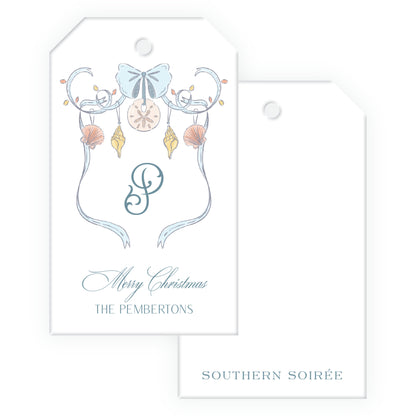 Coastal Christmas Crest Gift Tag