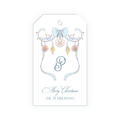 Coastal Christmas Crest Gift Tag