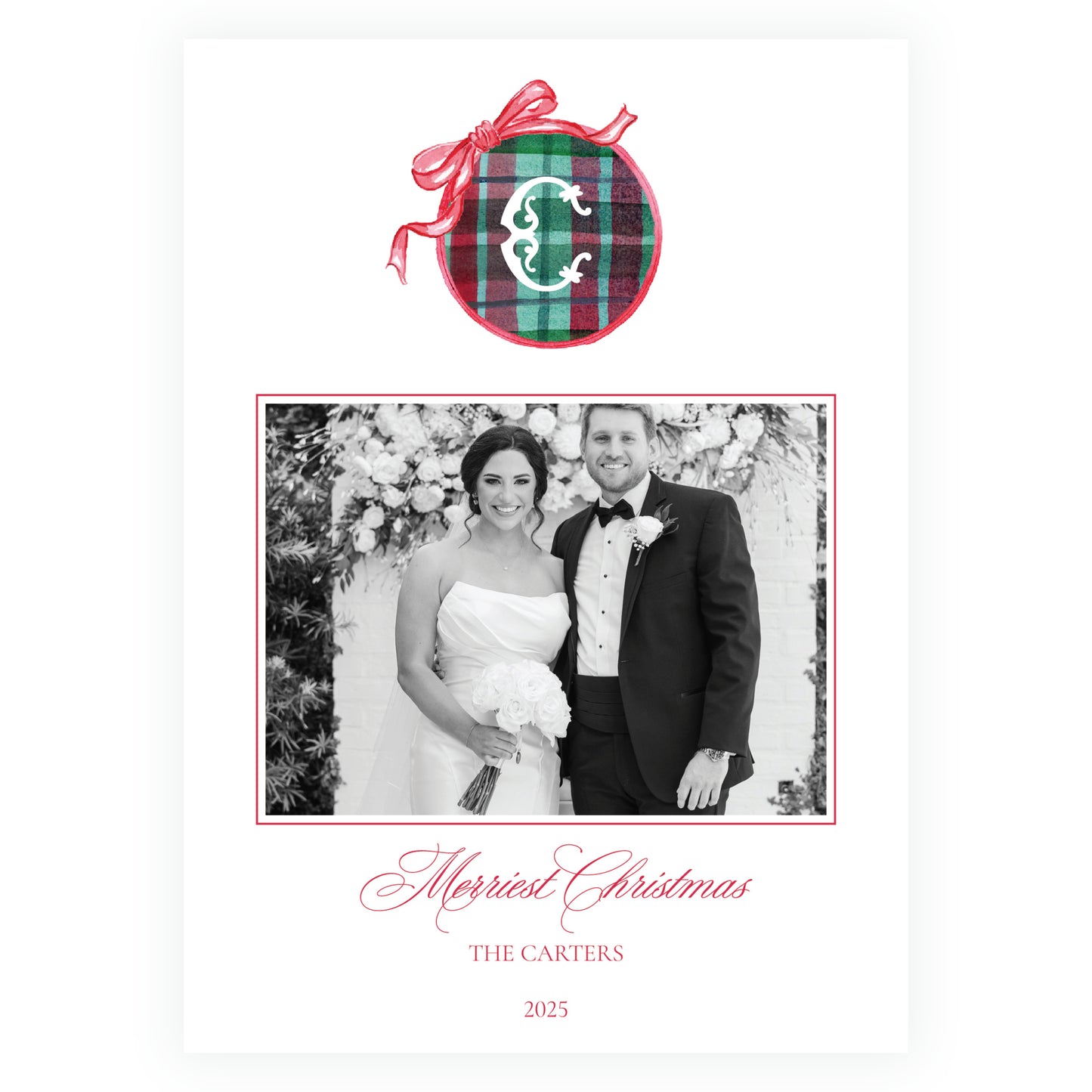 Plaid and Holly Button