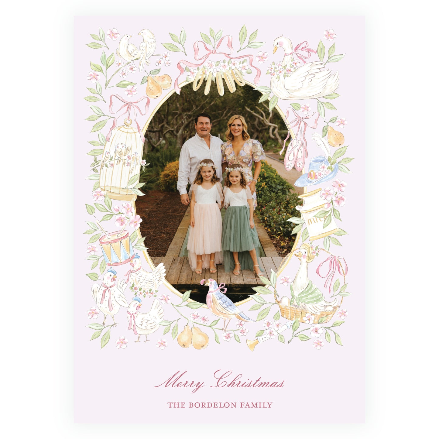Pastel Pink 12 Days of Christmas Frame