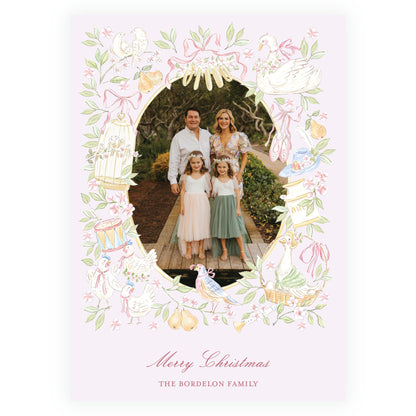 Pastel Pink 12 Days of Christmas Frame