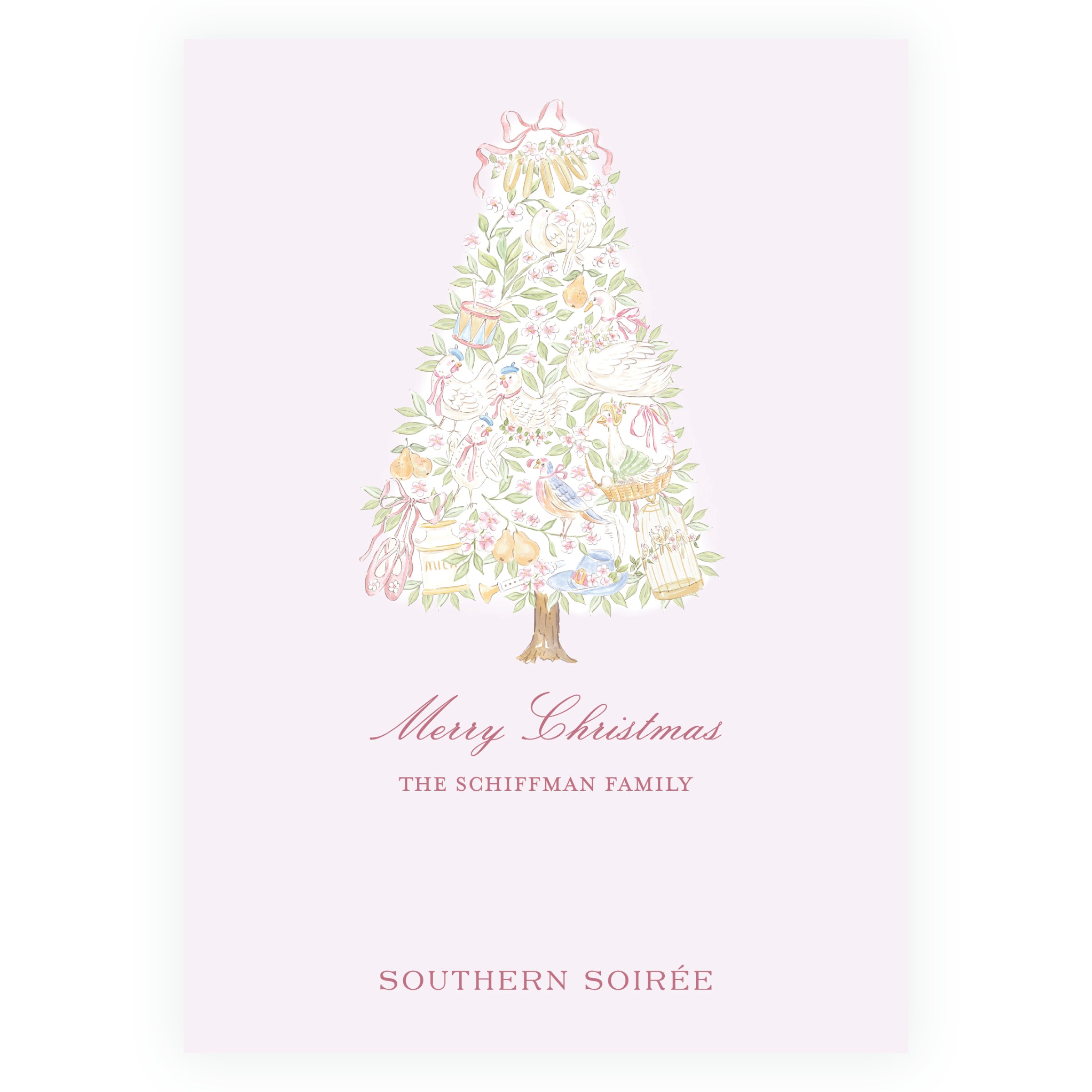Pastel Pink 12 Days of Christmas Frame