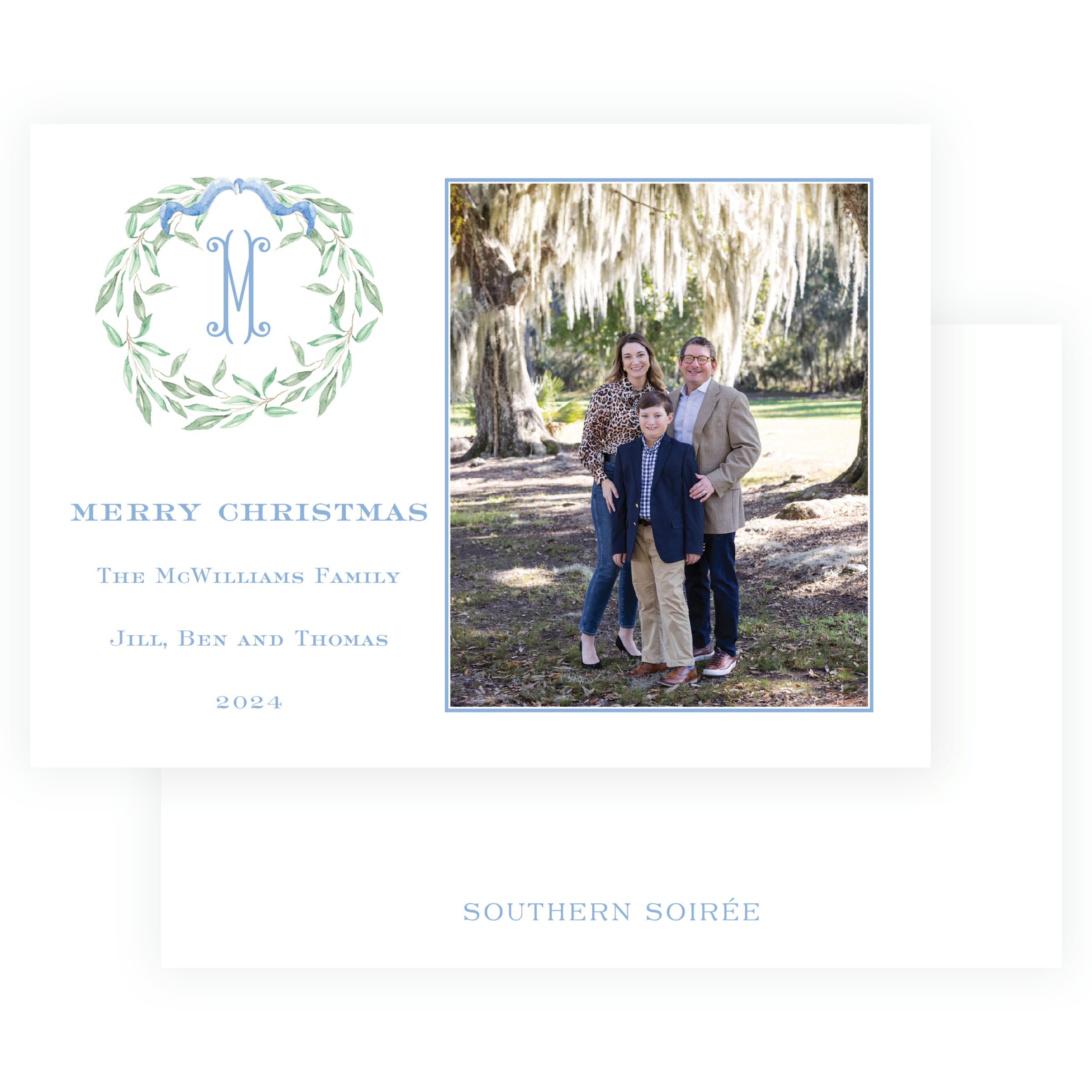 Olive Branches Blue Wreath Landscape