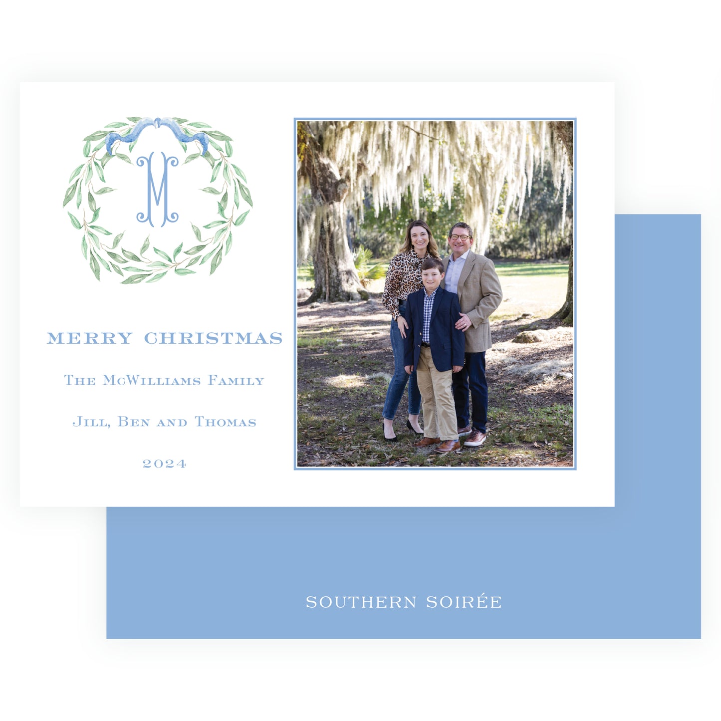 Olive Branches Blue Wreath Landscape