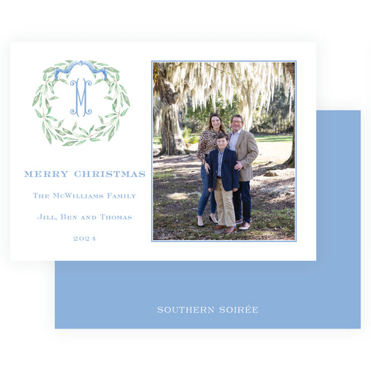 Olive Branches Blue Wreath Landscape