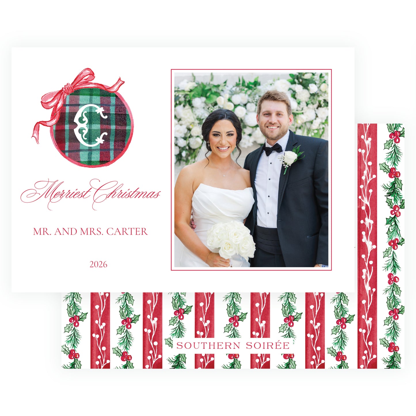 Plaid and Holly Button Landscape