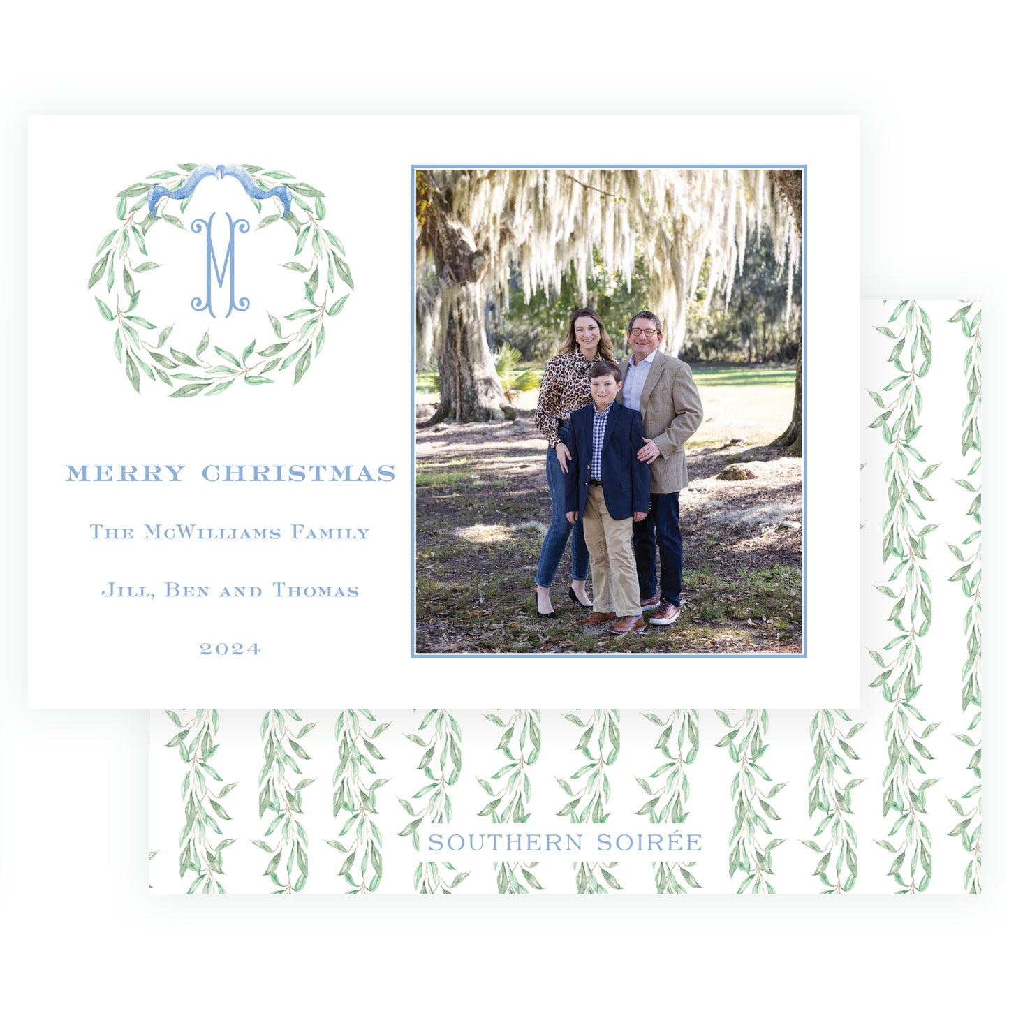 Olive Branches Blue Wreath Landscape