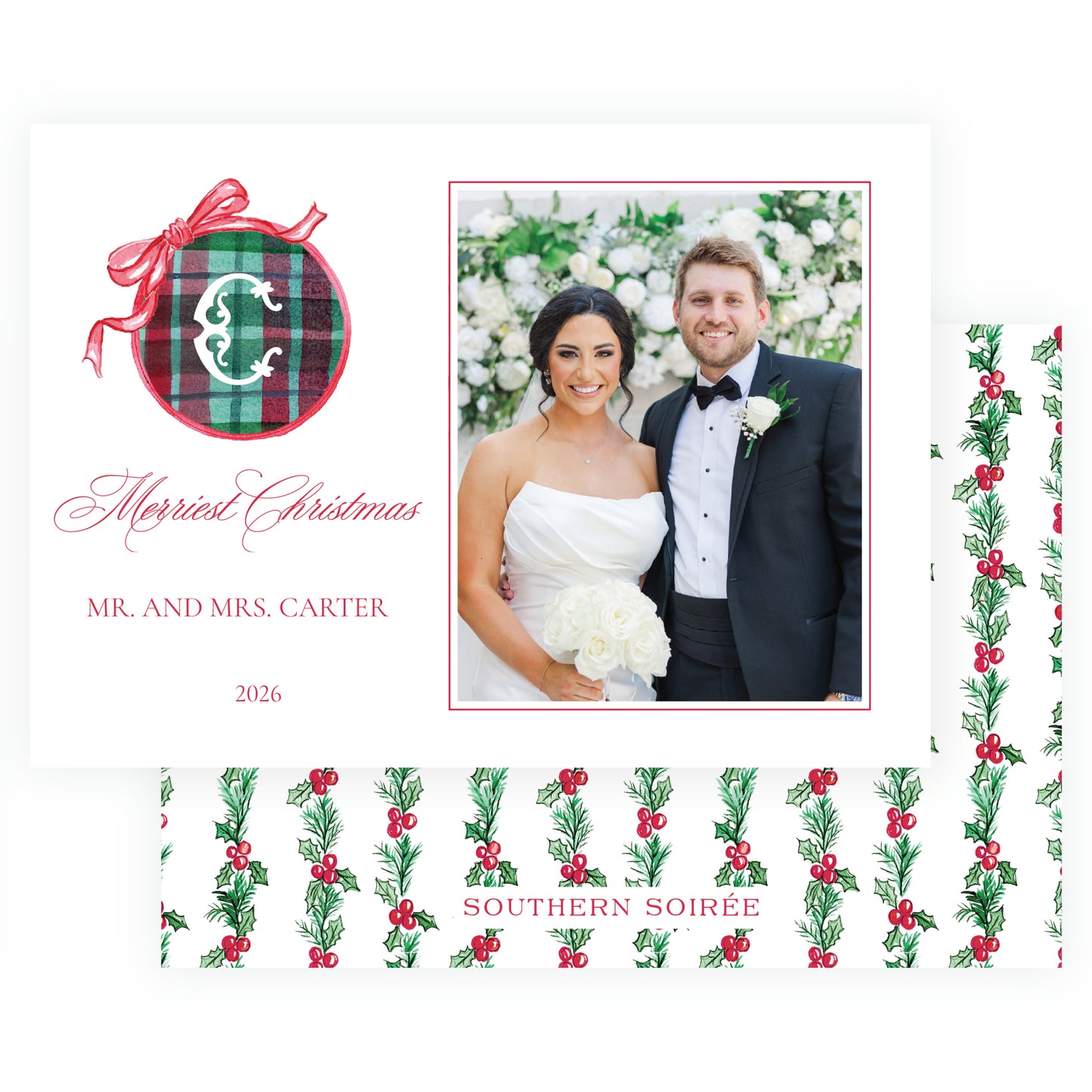 Plaid and Holly Button Landscape