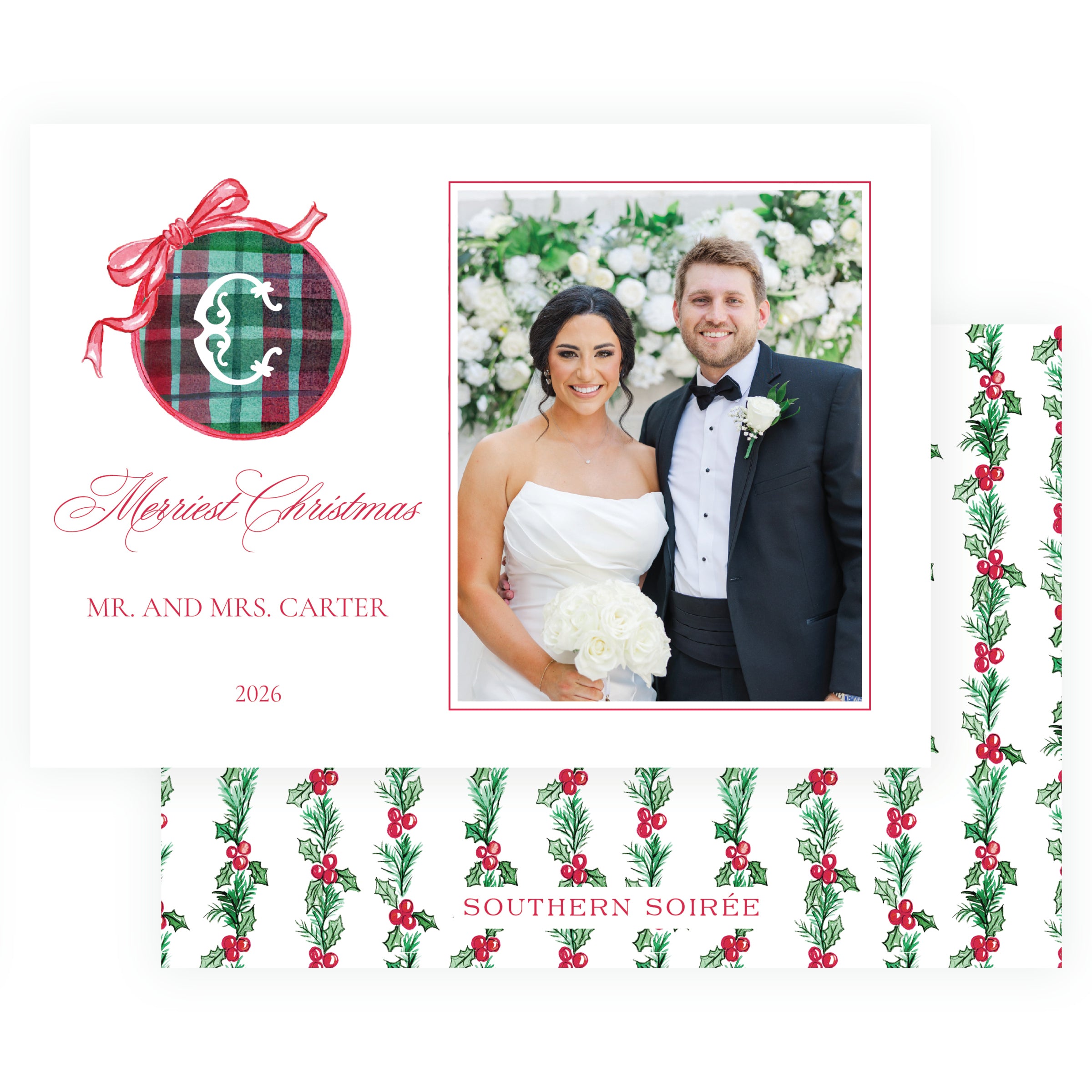 Plaid and Holly Button Landscape