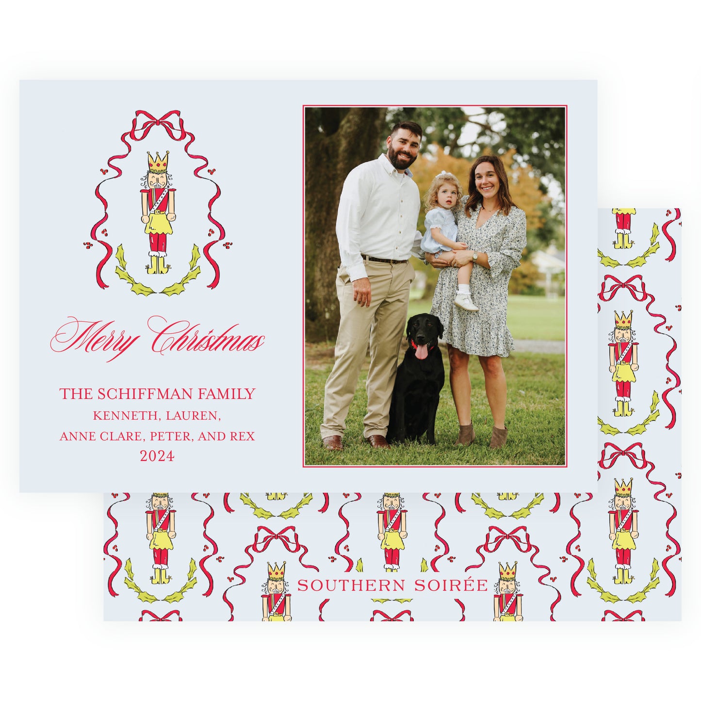 Holly Nutcracker Blue Landscape