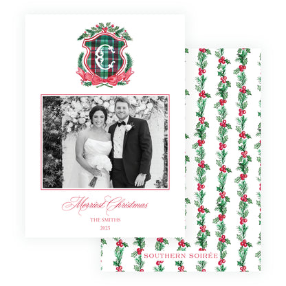 Plaid and Holly Crest