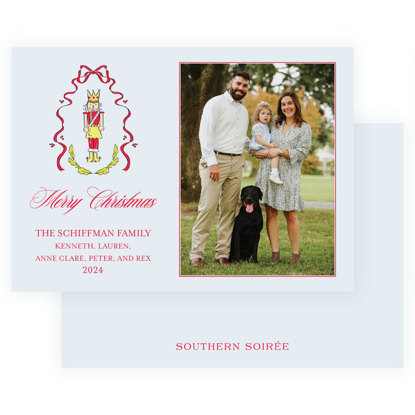 Holly Nutcracker Blue Landscape