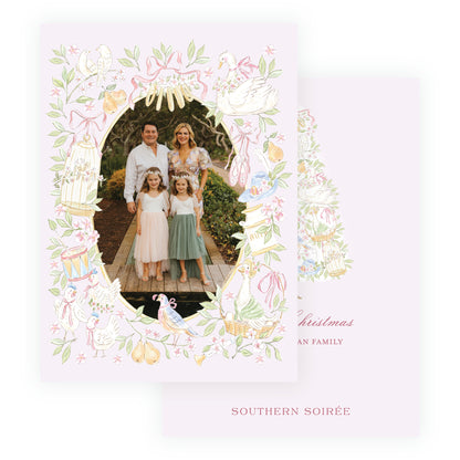 Pastel Pink 12 Days of Christmas Frame