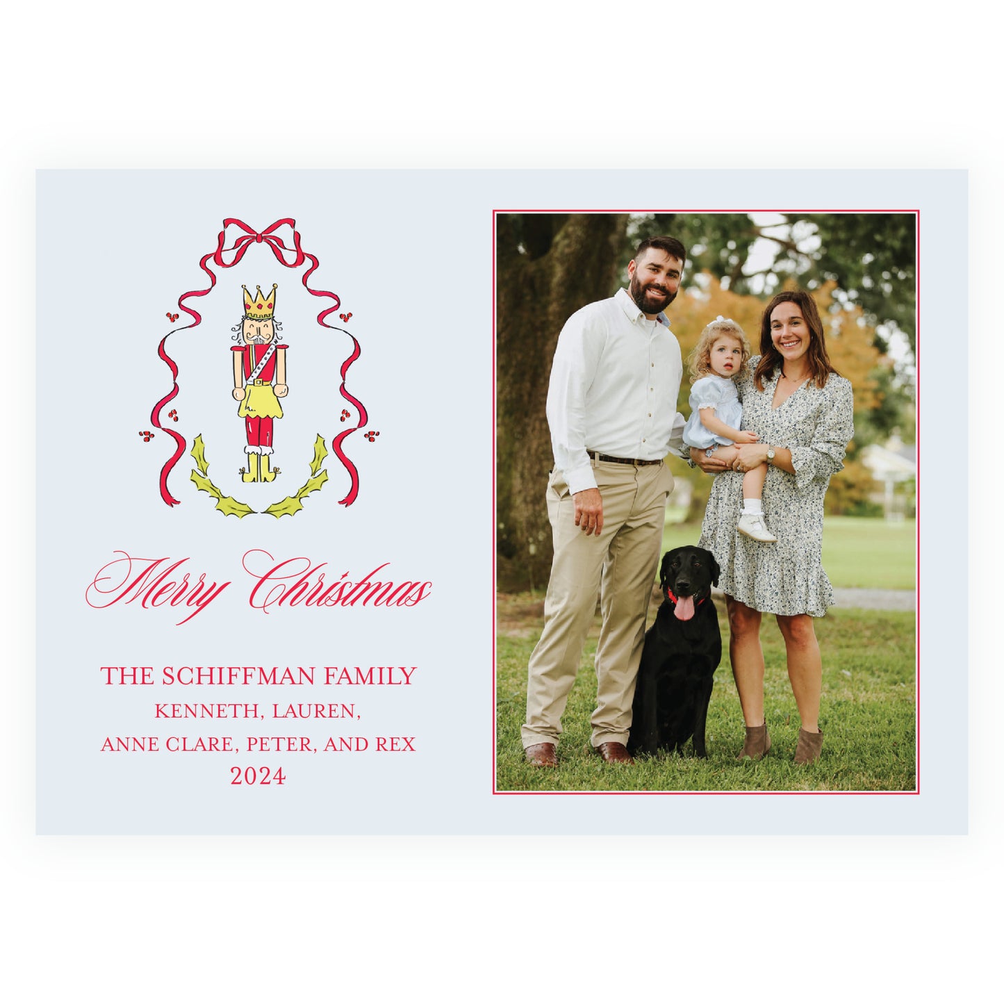 Holly Nutcracker Blue Landscape