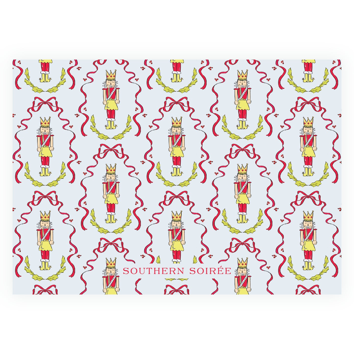 Holly Nutcracker Blue Landscape