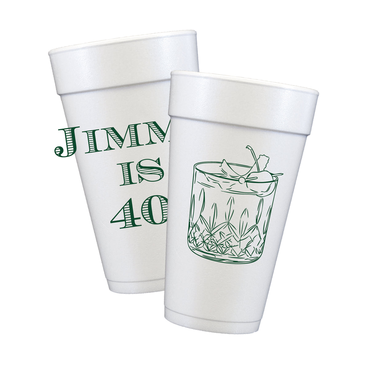 Personalized bourbon cocktail milestone birthday Styrofoam Cups