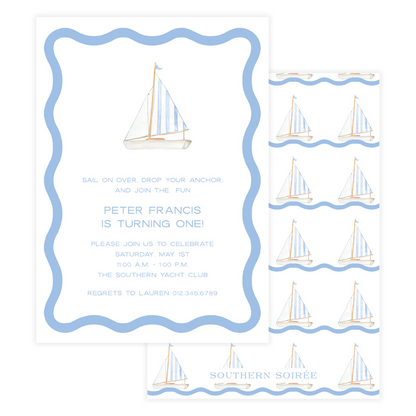 Blue Sailboat Invitation