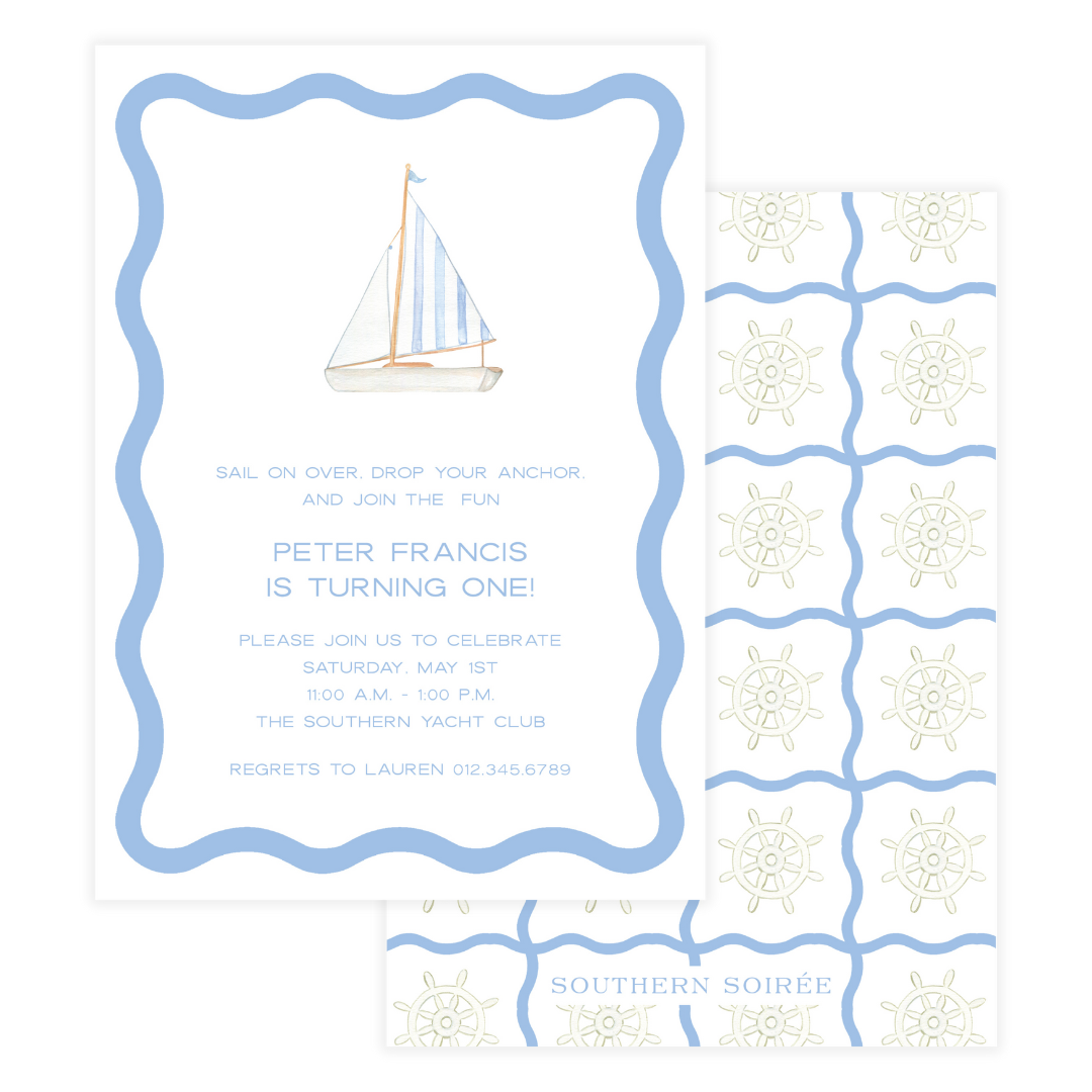 Blue Sailboat Invitation