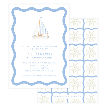 Blue Sailboat Invitation