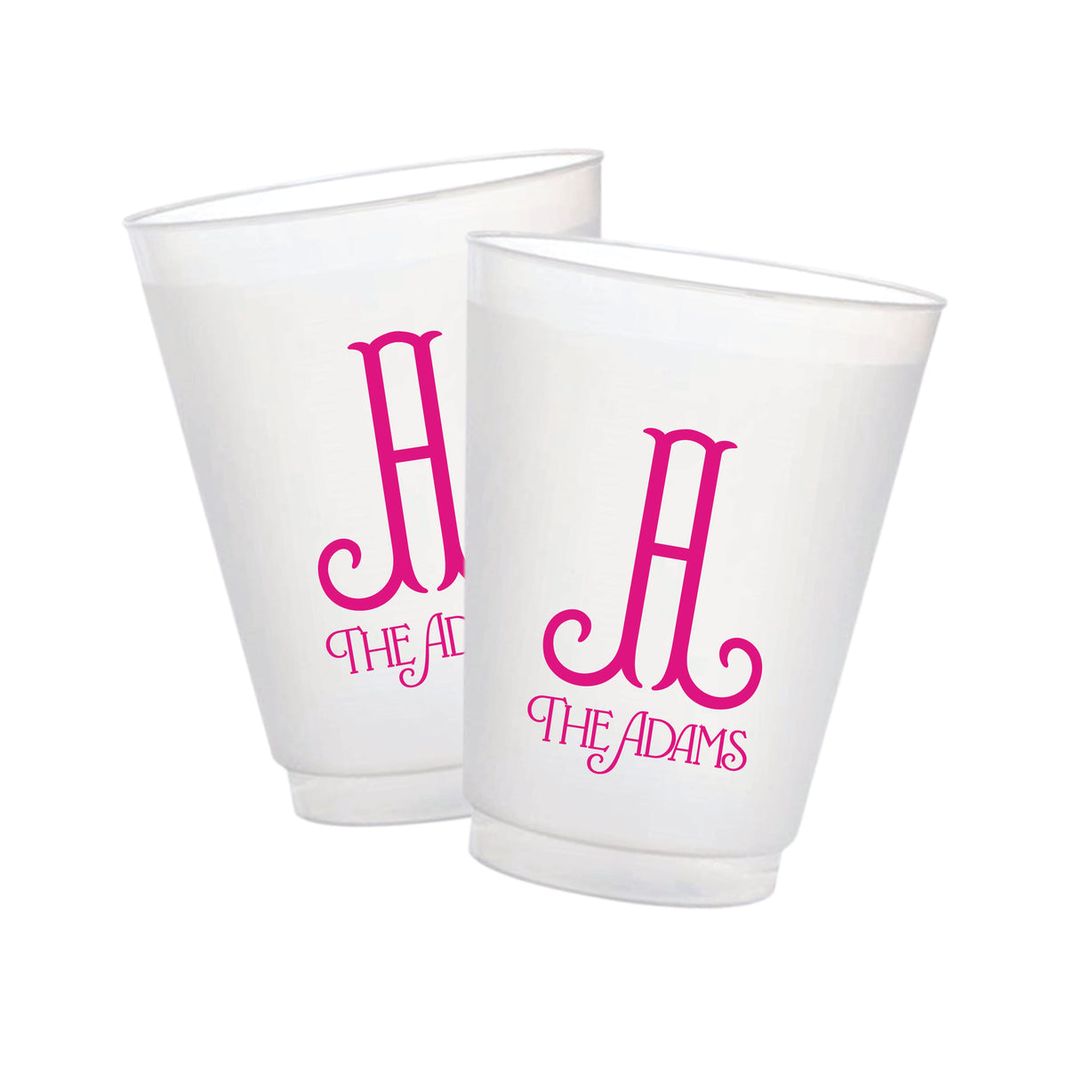 Personalized Family Monogram Frosted Cups | Custom Party Cups