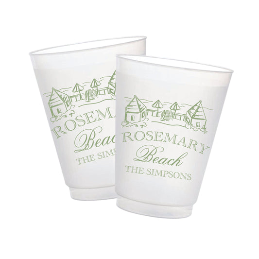 Rosemary Beach Piers Frosted Cups