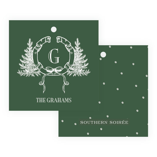 Heirloom Pine Crest Square Gift Tag (Customize Your Color)