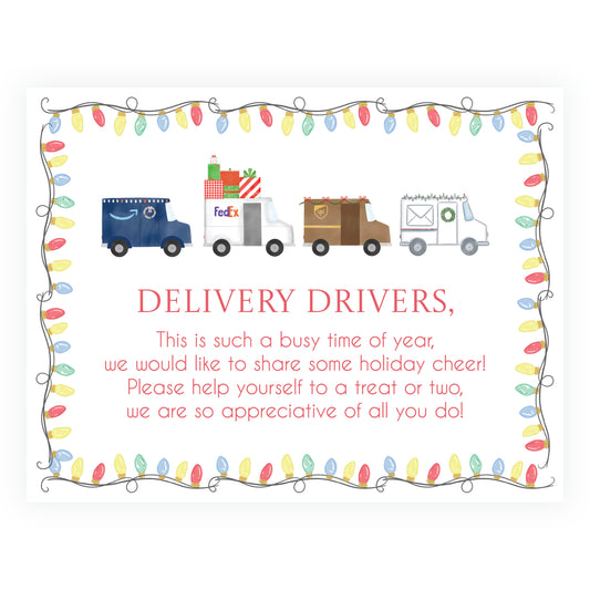 Delivery Driver Appreciation Holiday Sign