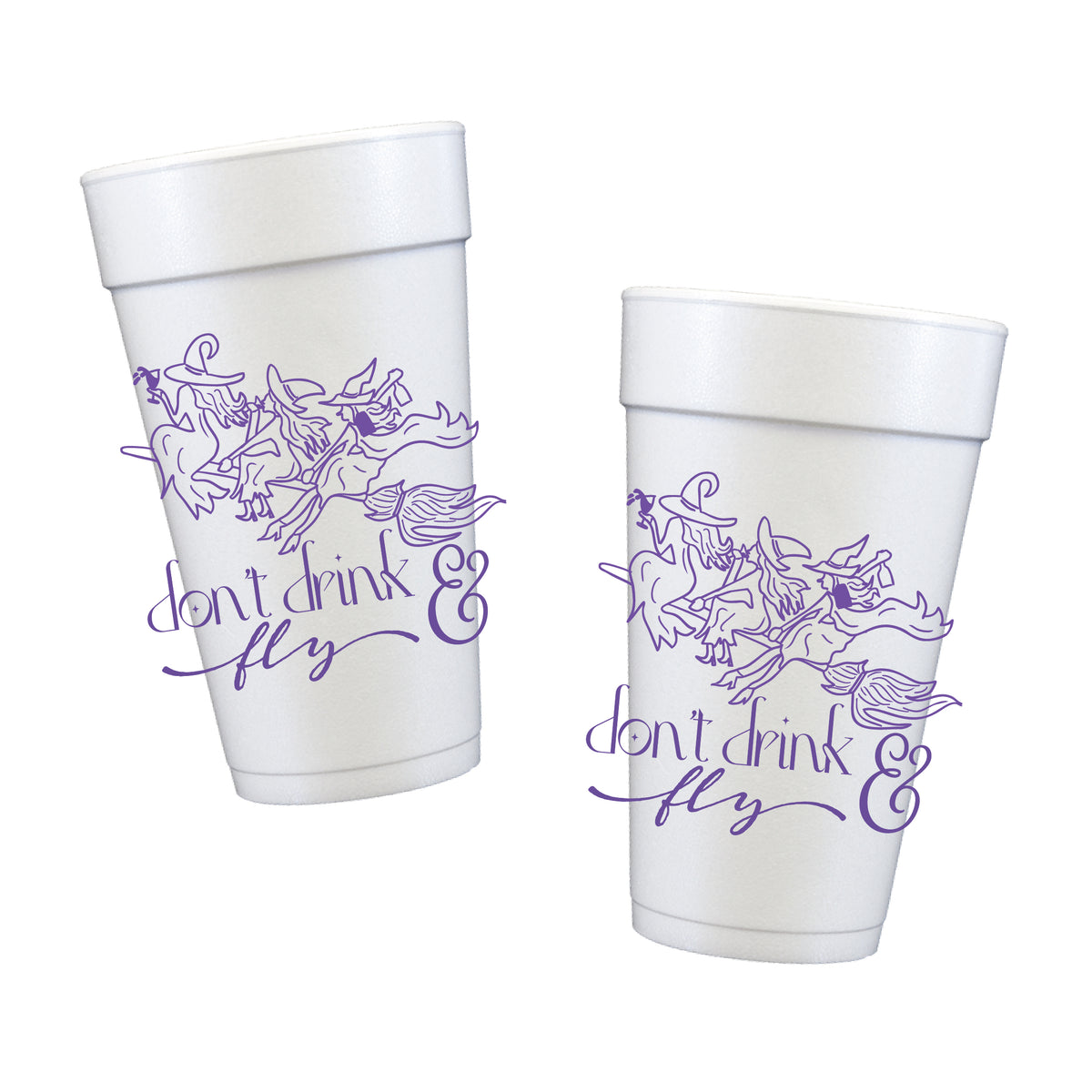 Don't Drink and Fly Styrofoam Cups | Halloween Party Cups
