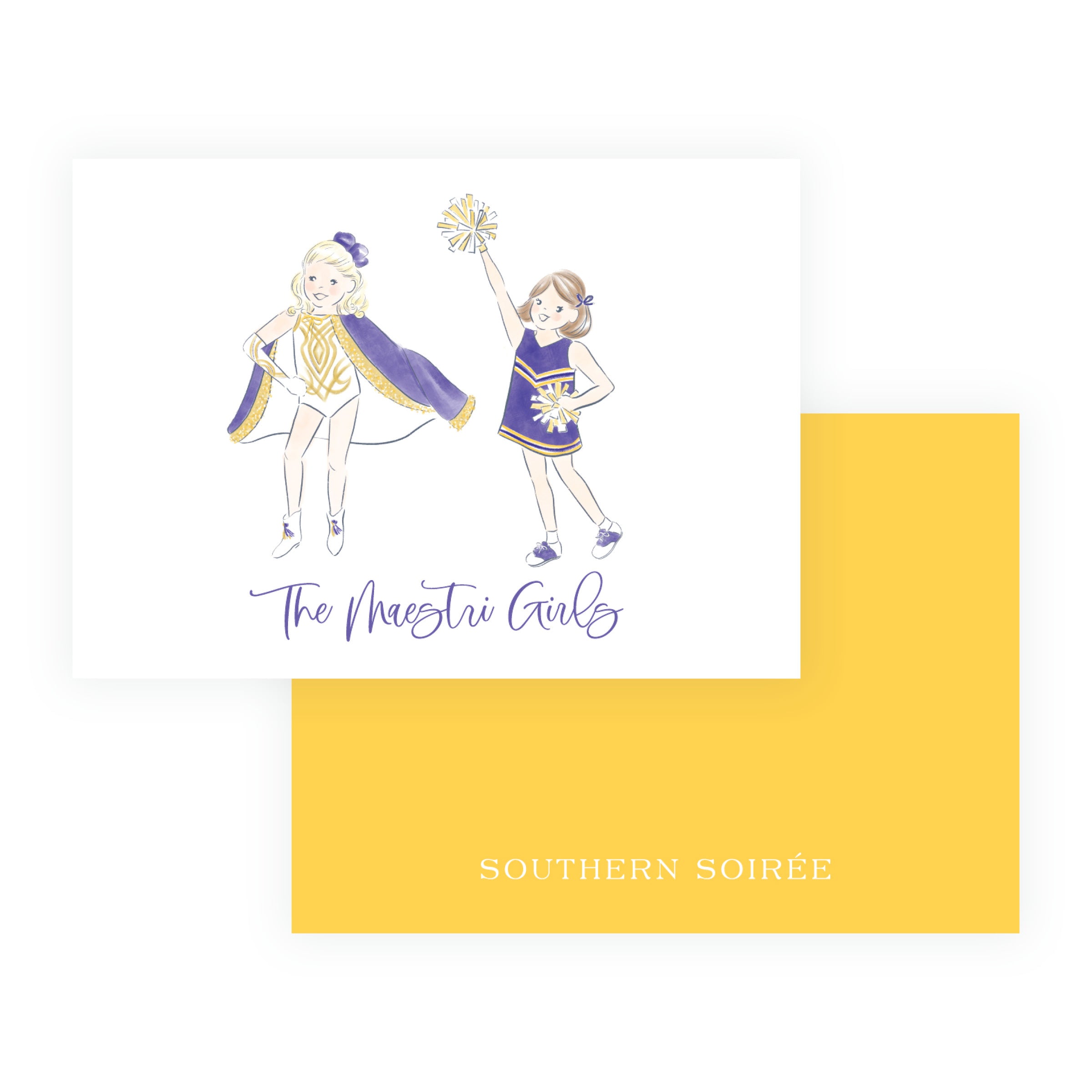 Purple & Gold Team Spirit Girls Gift Enclosure Card