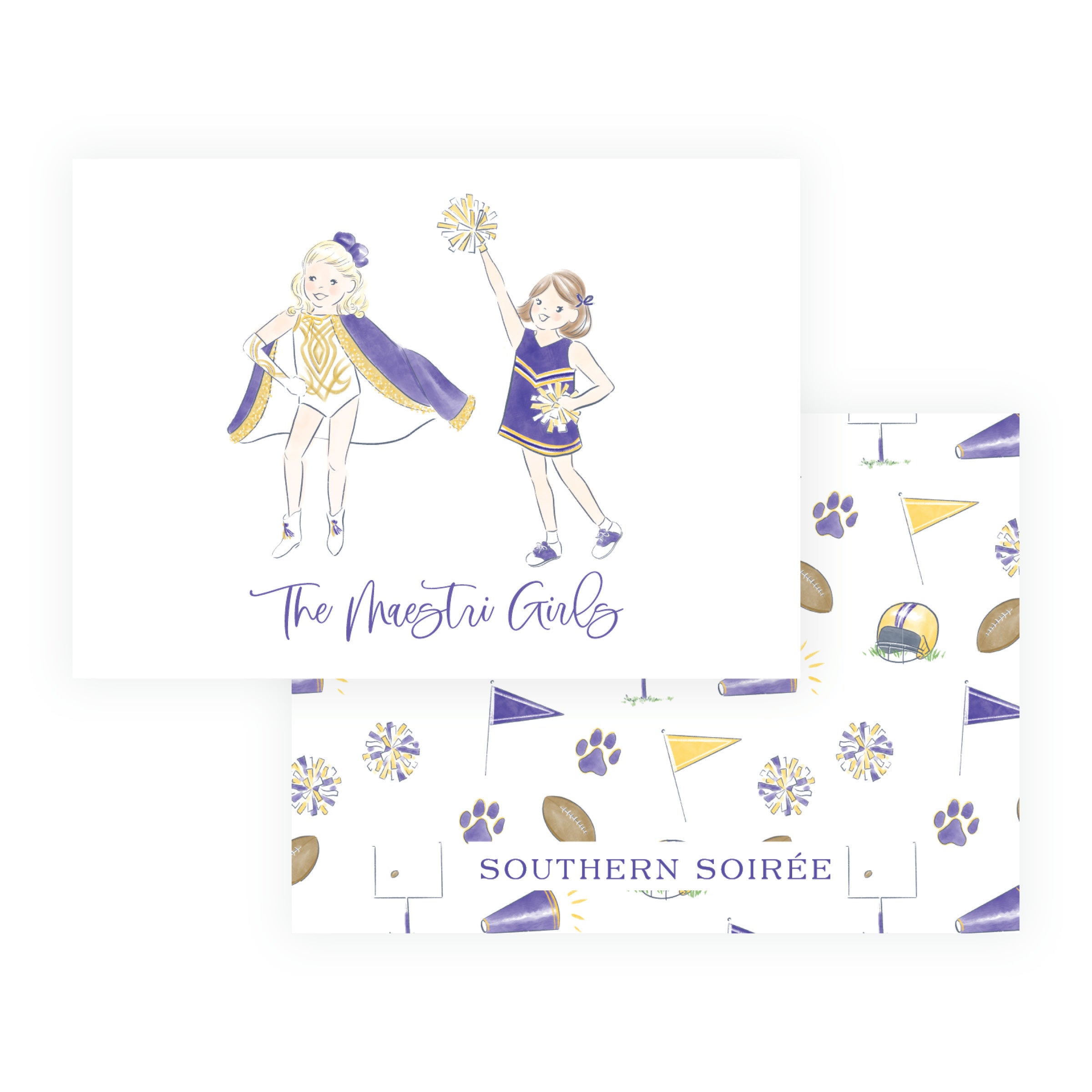 Purple & Gold Team Spirit Girls Gift Enclosure Card