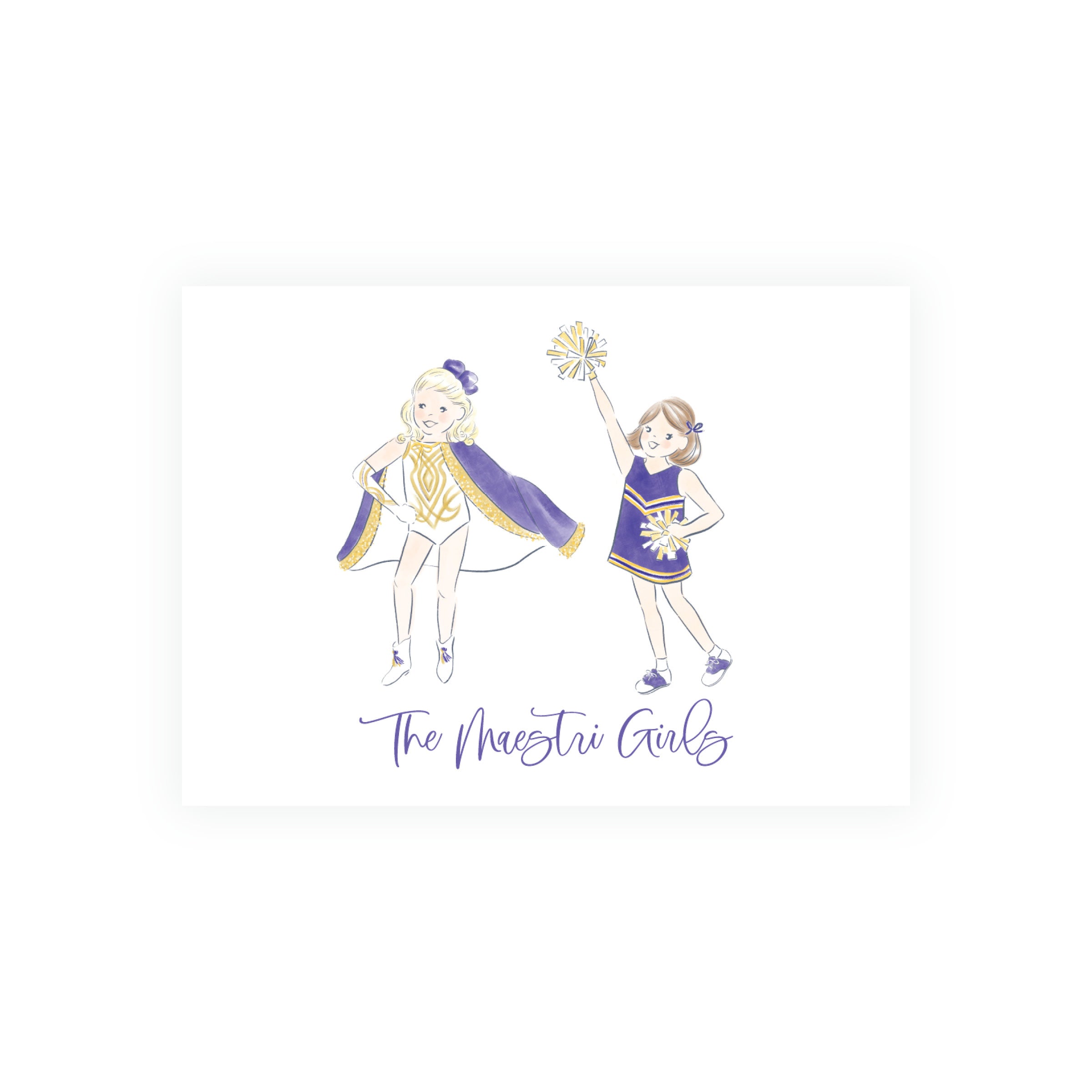 Purple & Gold Team Spirit Girls Gift Enclosure Card