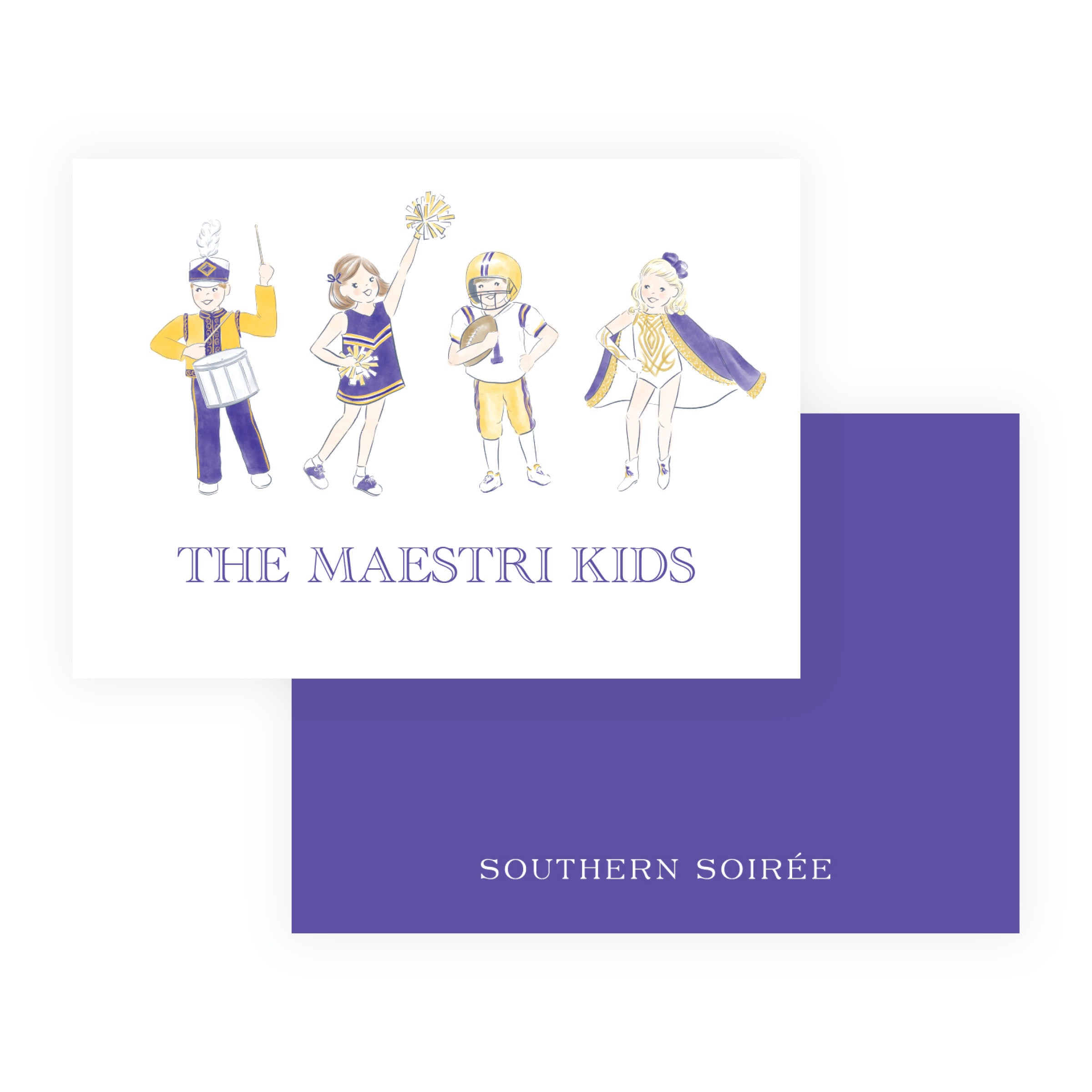 Purple and Gold Game Day Enclosure Cards – Team Spirit