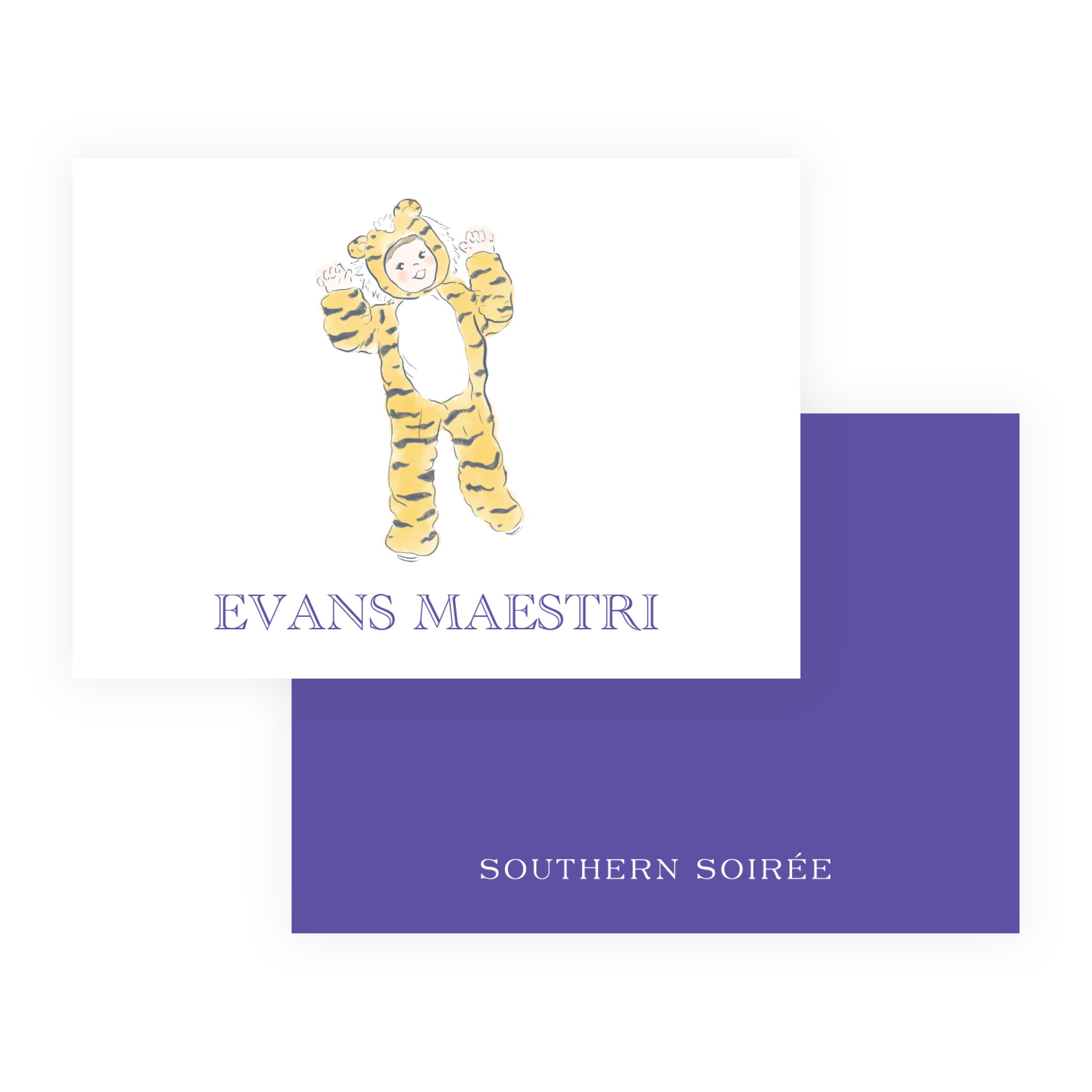Purple and Gold Tiger Mascot Gift Enclosure Cards – Team Spirit