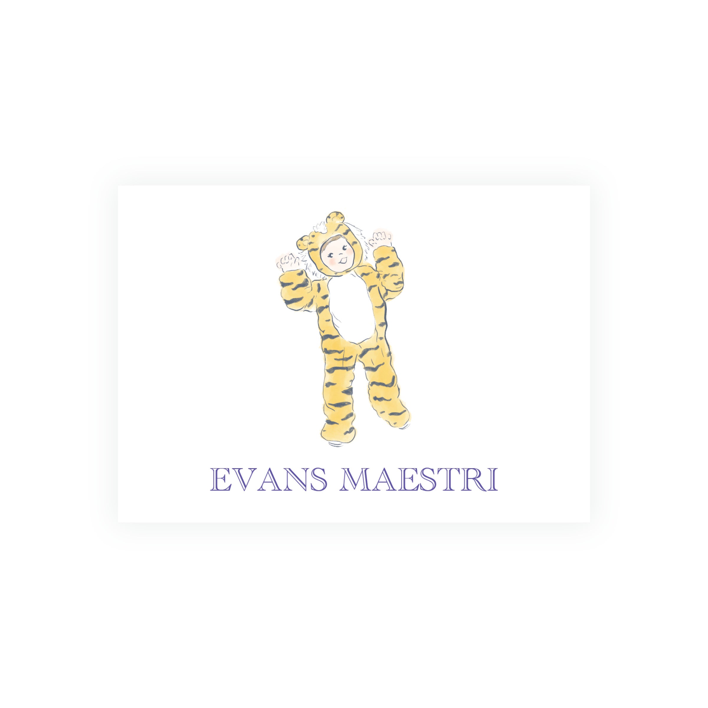 Purple and Gold Tiger Mascot Gift Enclosure Cards – Team Spirit