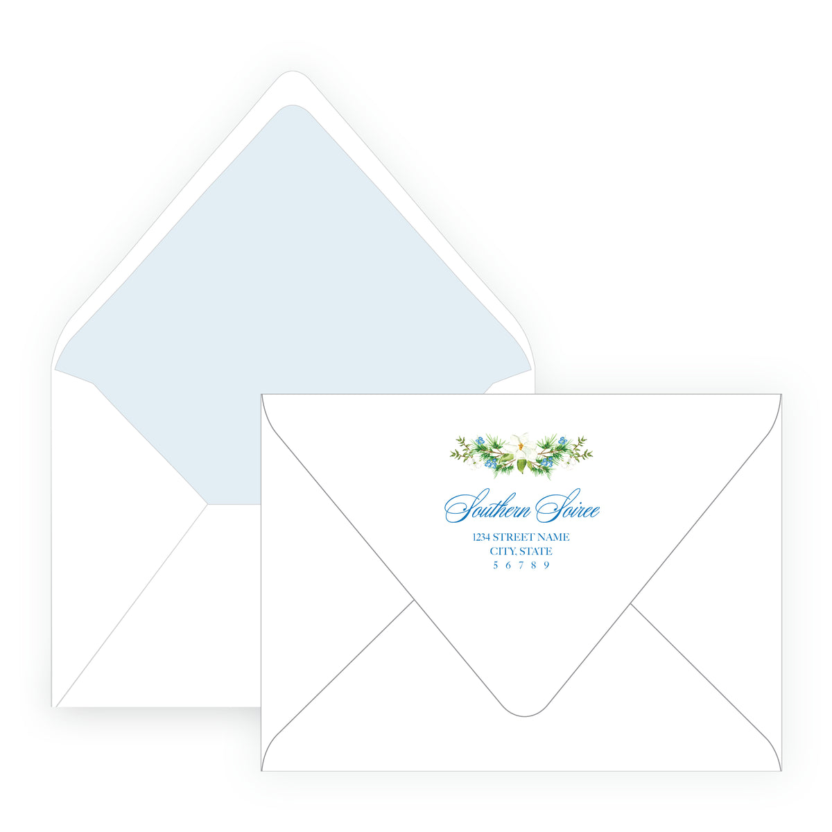 Holiday Blossom Botanical Personalized Christmas Photo Card