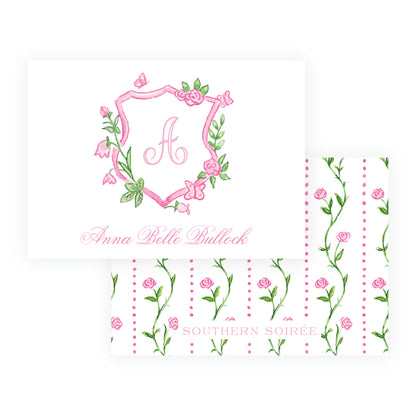 Personalized Tiny Petals watercolor floral crest enclosure card