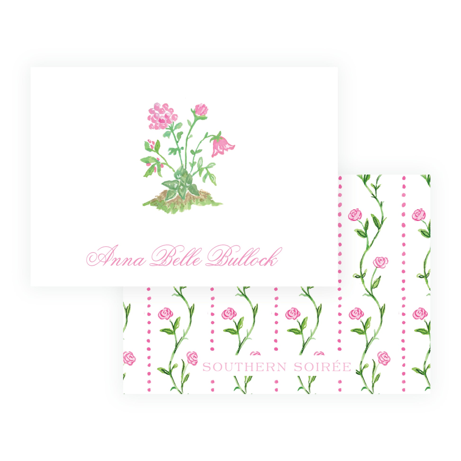 Personalized Tiny Petals garden bloom floral enclosure card