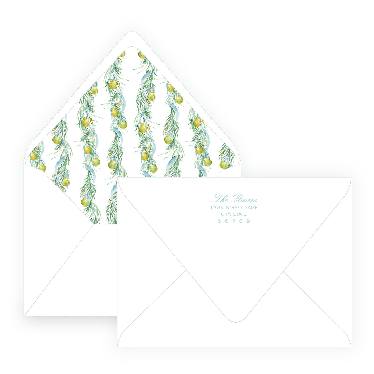 Evergreen & Pear – Full Frame Personalized Christmas Photo Card