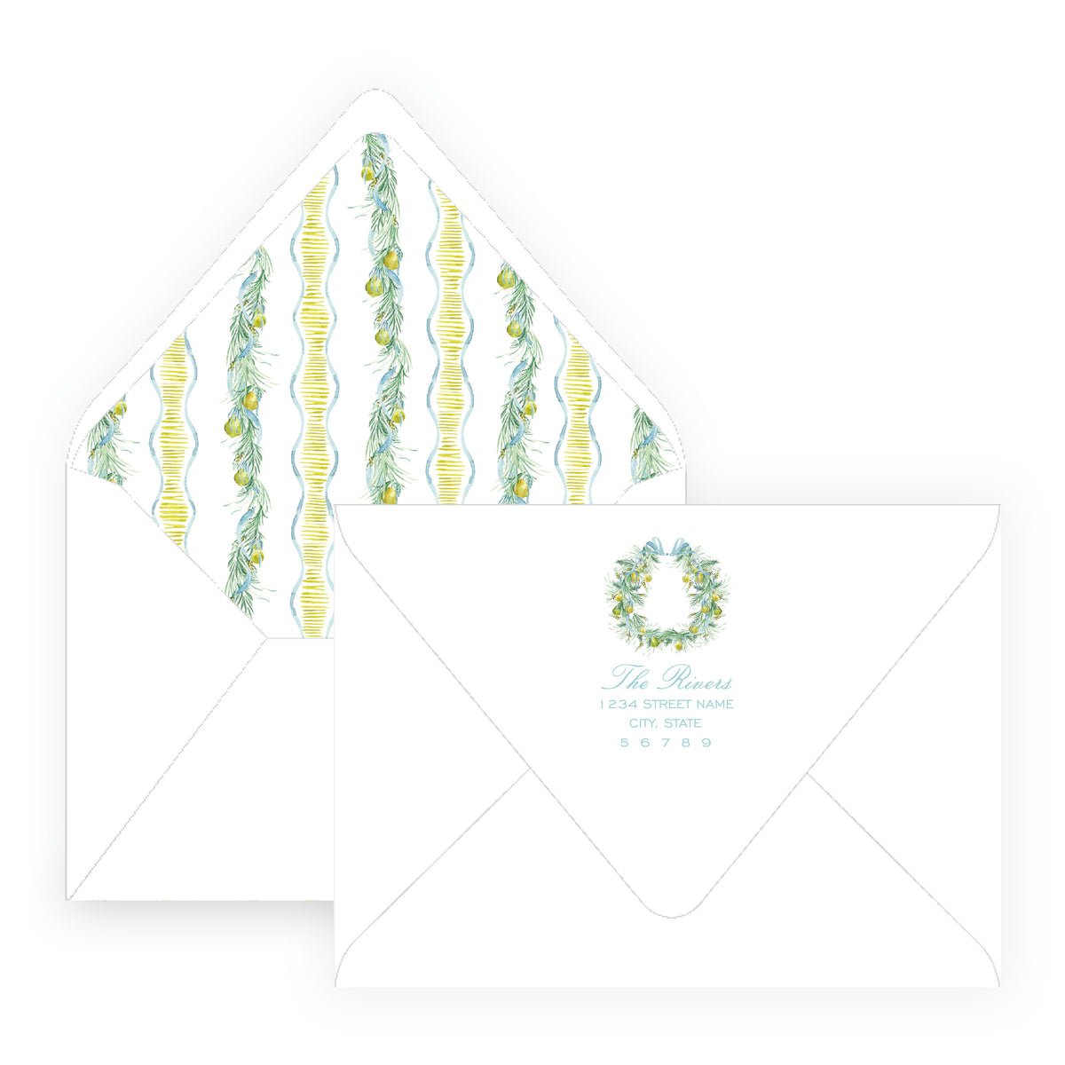 Evergreen & Pear – Full Frame Personalized Christmas Photo Card