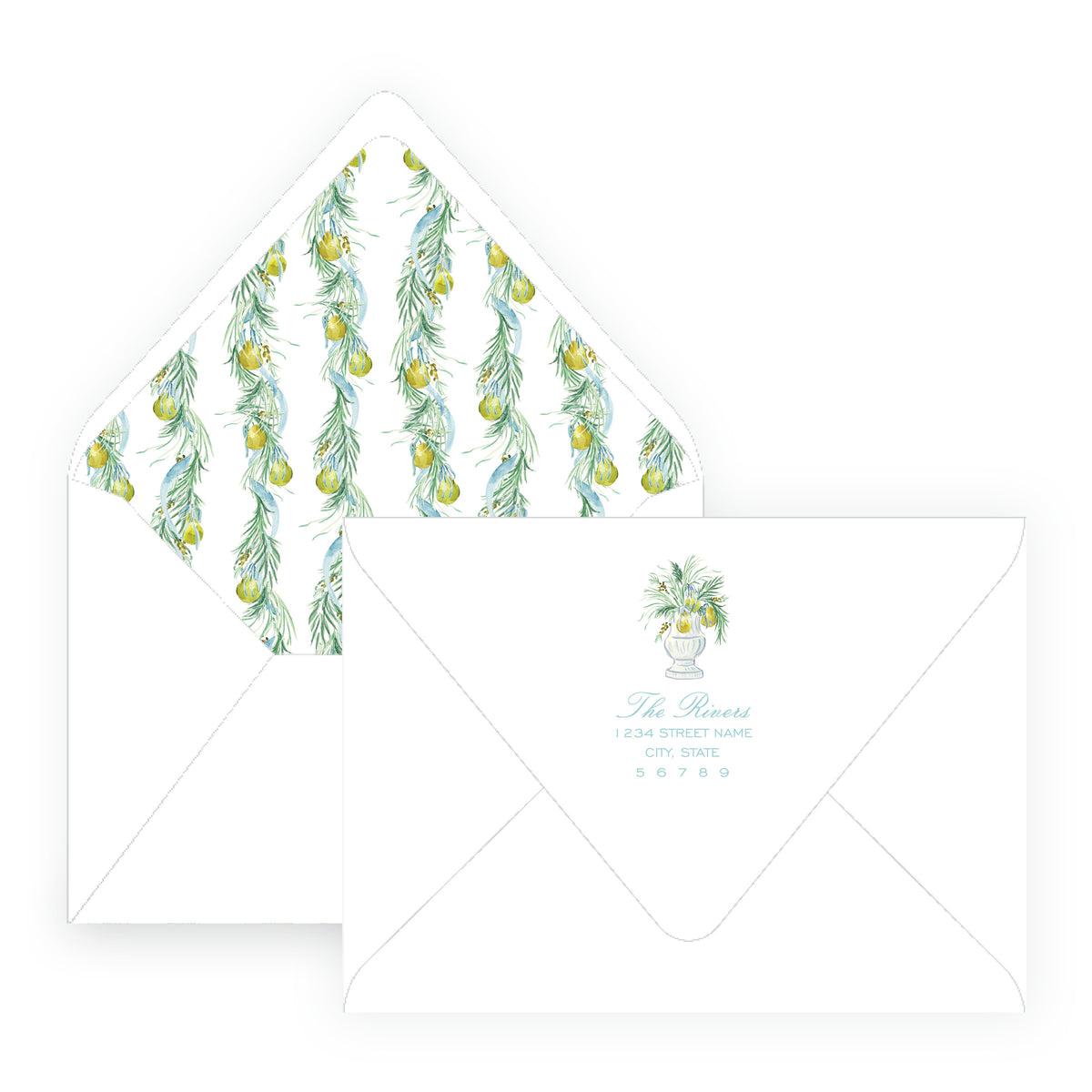 Evergreen & Pear – Full Frame Personalized Christmas Photo Card