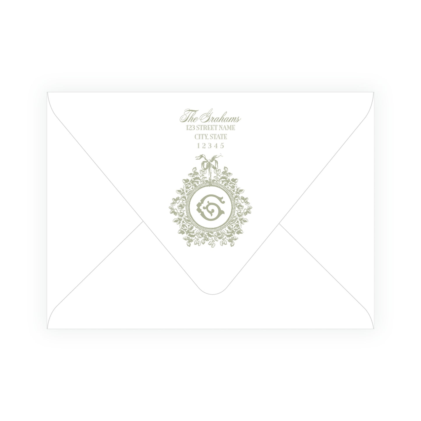 Heirloom Vintage Floral Crest  Landscape (Customize Your Color)