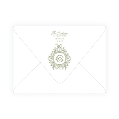 Heirloom Vintage Floral Crest  Landscape (Customize Your Color)