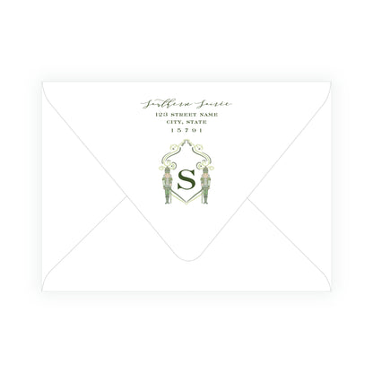 Southern Nutcracker Crest Olive Green with Monogram Landscape