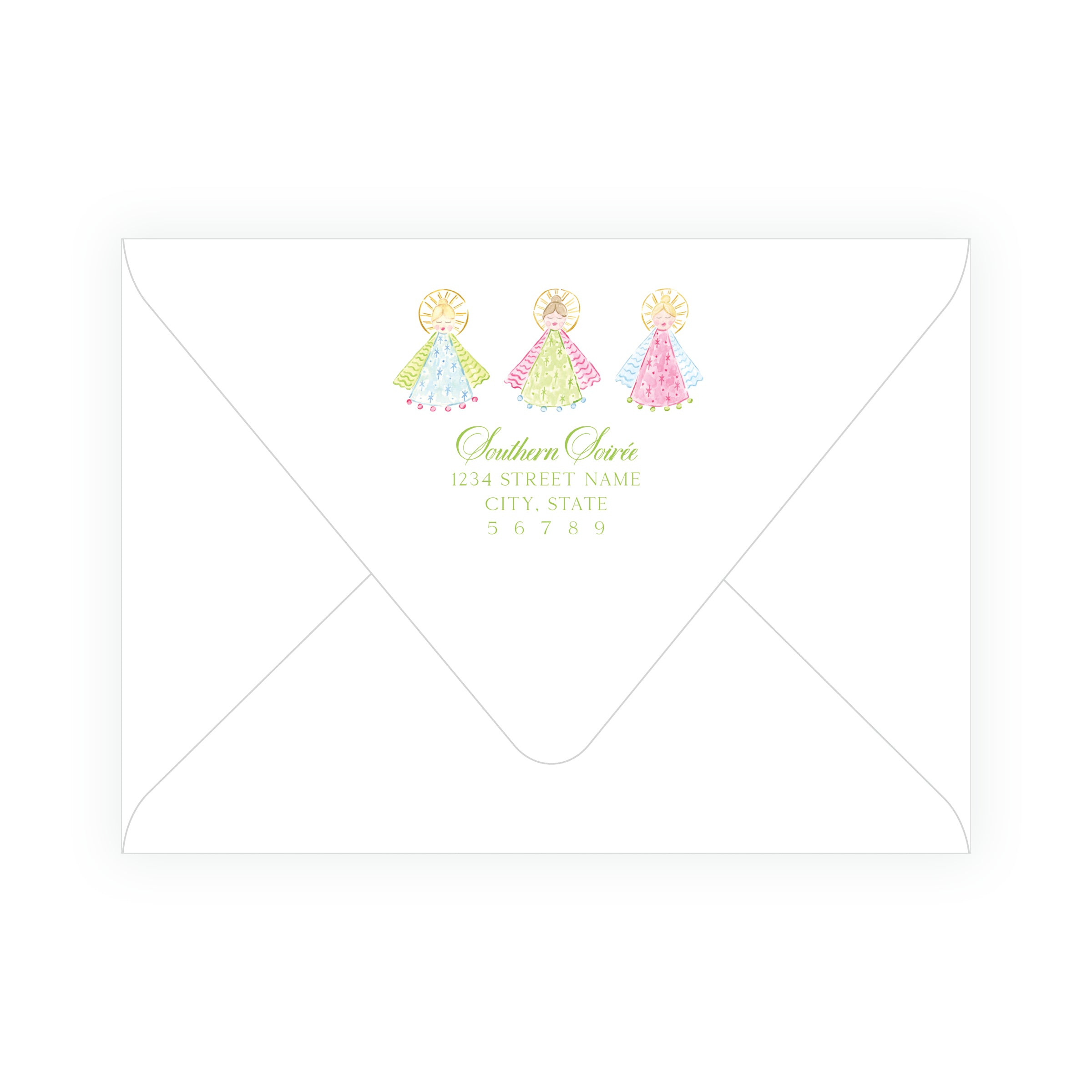 Green Holy Night Angels Landscape