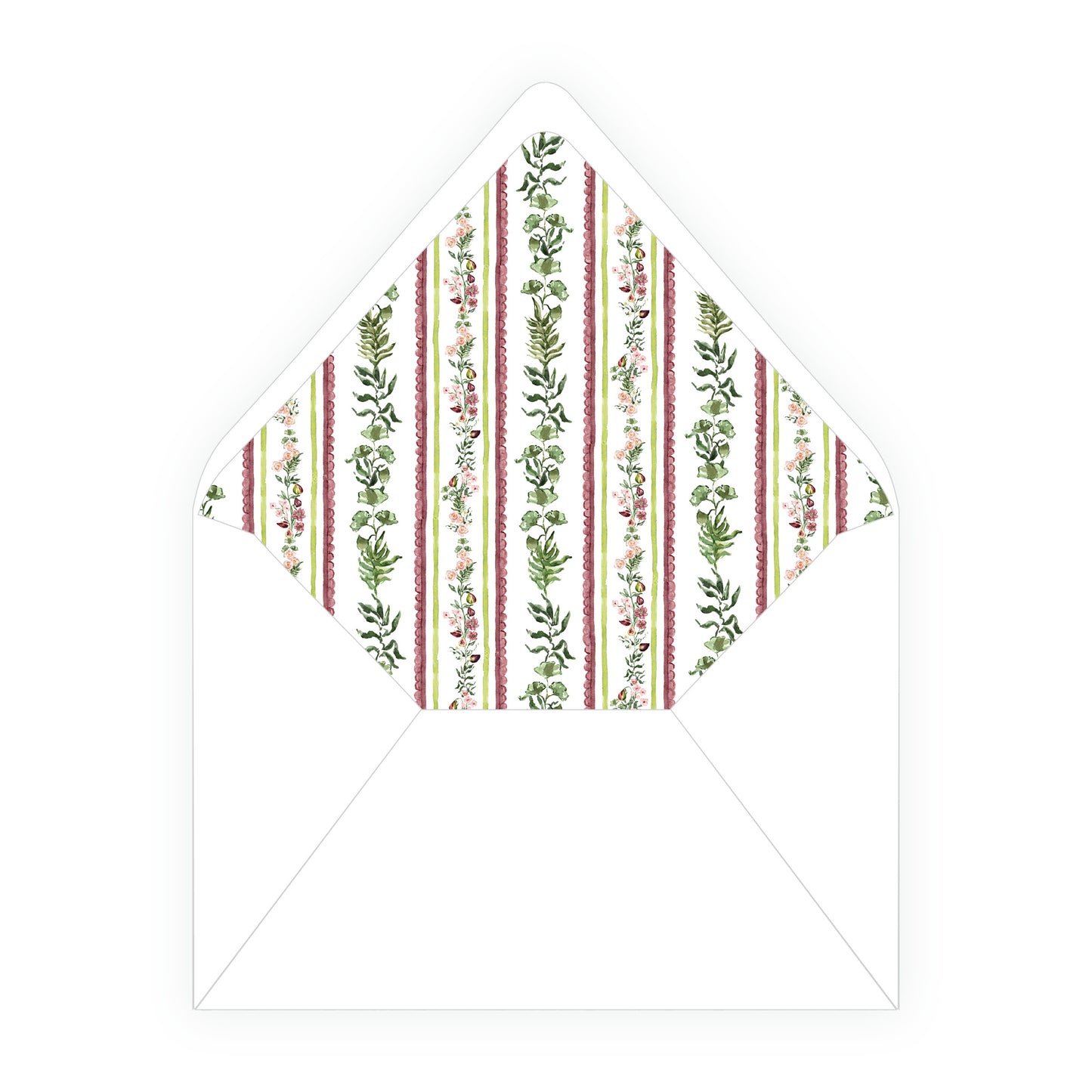 Figs and Floral Oval Frame Botanical Stripe