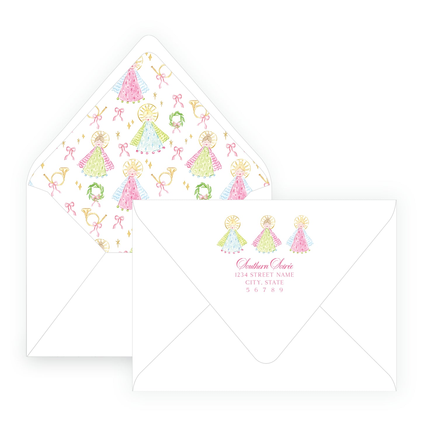 Pink Holy Night Angels Landscape