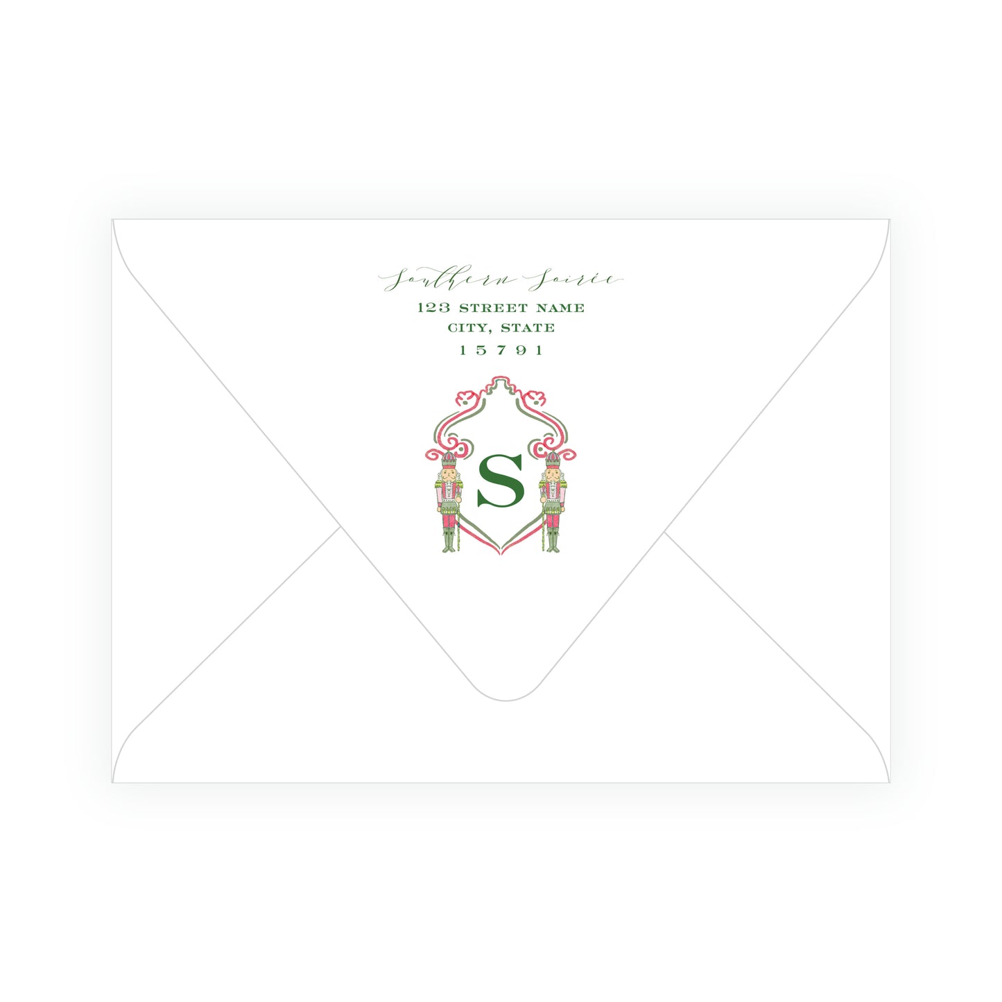 Southern Nutcracker Crest Red with Monogram Landscape