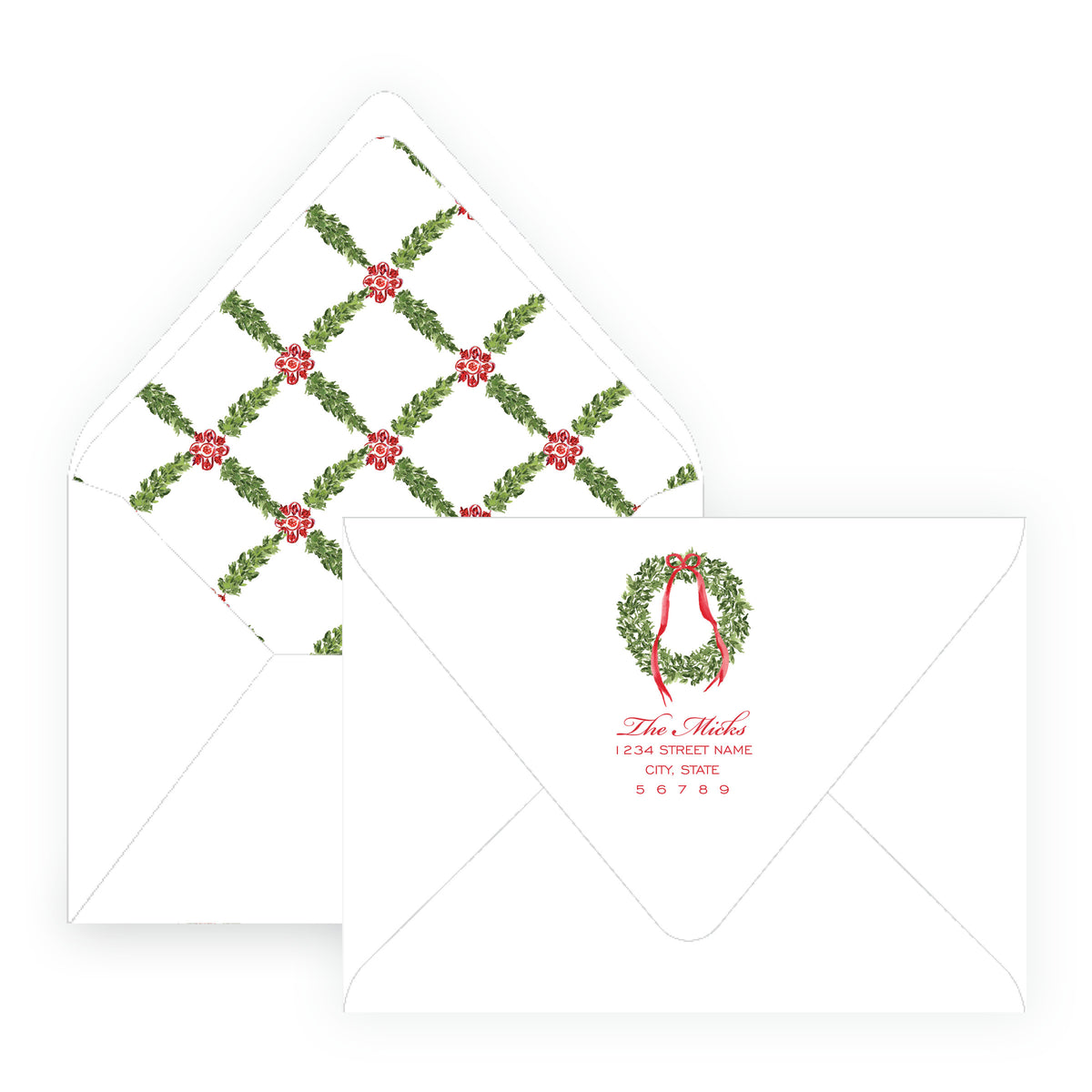 Decked in Garland – Garland Lattice Personalized Christmas Photo Card