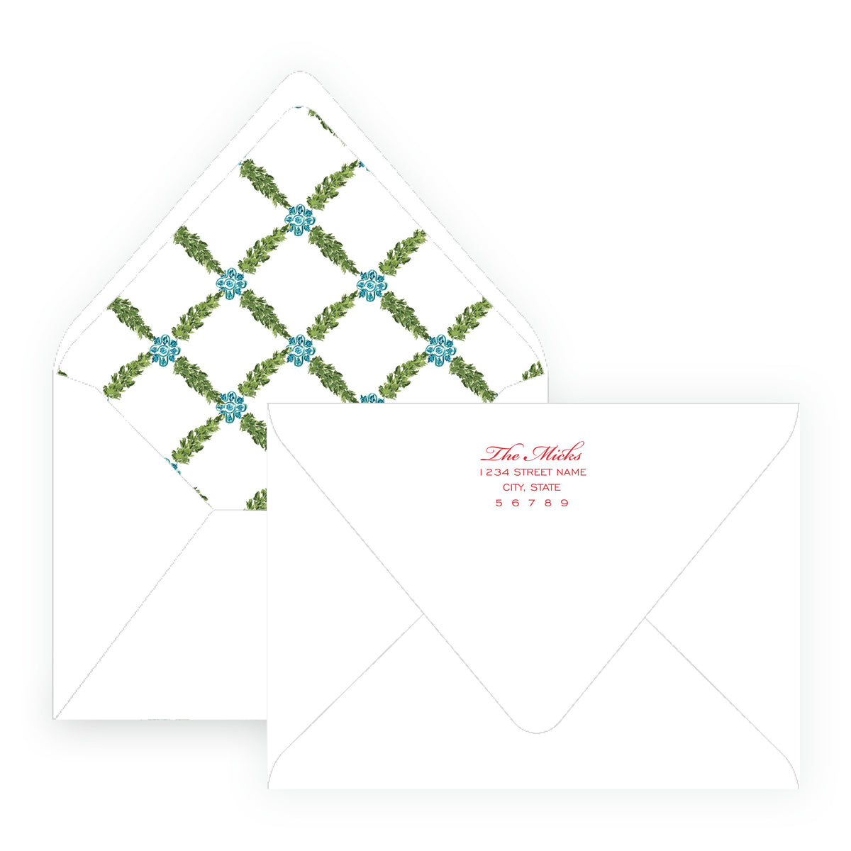 Decked in Garland – Garland Lattice Personalized Christmas Photo Card